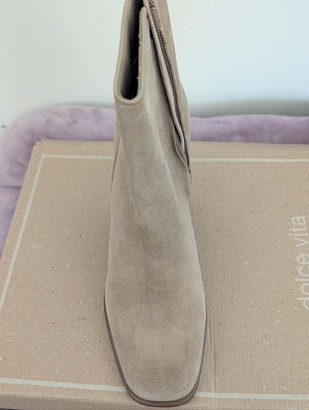 Dolce Vita Taupe Suede Wedge Heeled Boots